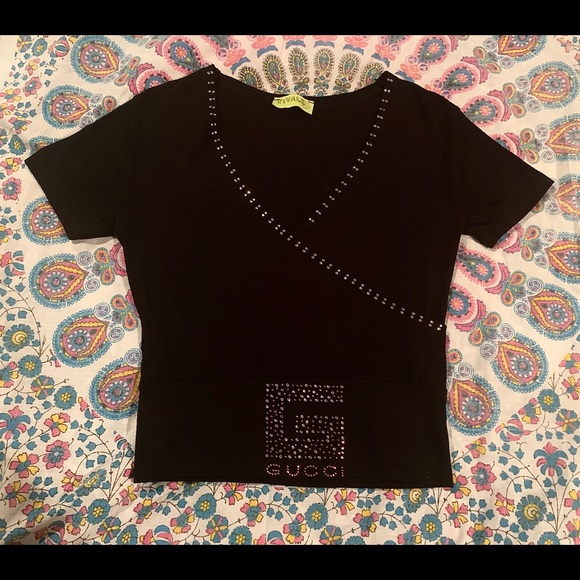 Cute crystal black top - Picture 2 of 3